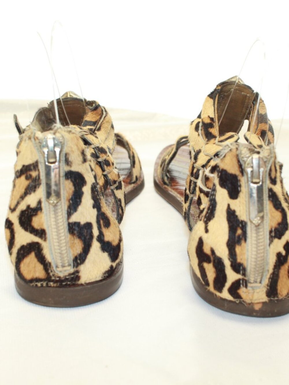 Sam Edelman Size 8.5M Leopard Print Galina Back Zip Gladiator Leather Sandals - Picture 5 of 14